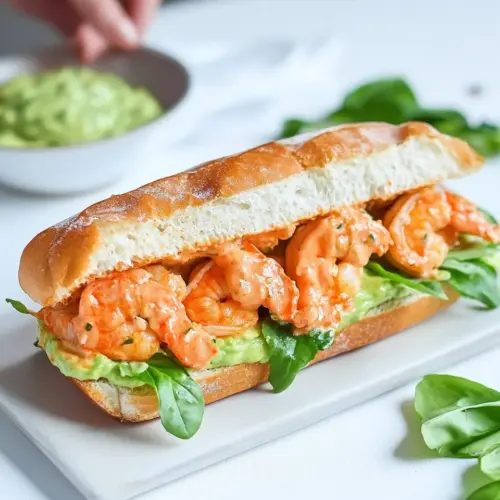 Grilled Buffalo Shrimp Sandwich with Spicy Avocado Ranch Dressing