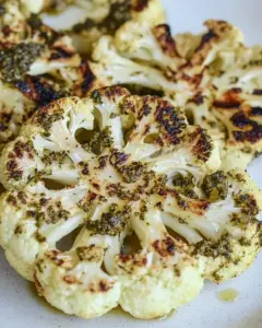 Grilled Cauliflower Steaks with Pesto