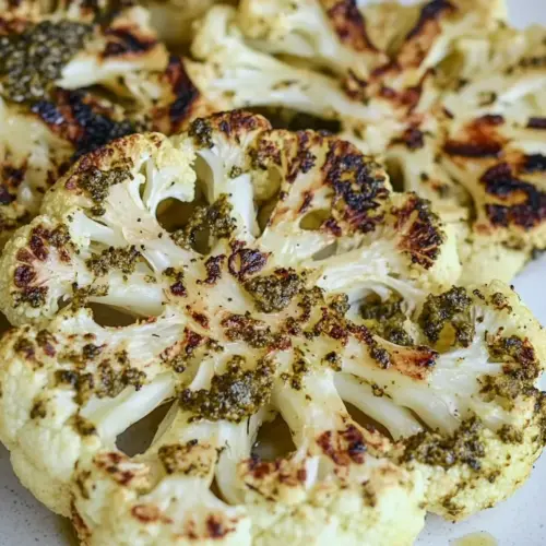 Grilled Cauliflower Steaks with Pesto