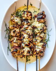 Grilled Chicken Skewers with Alabama White Sauce