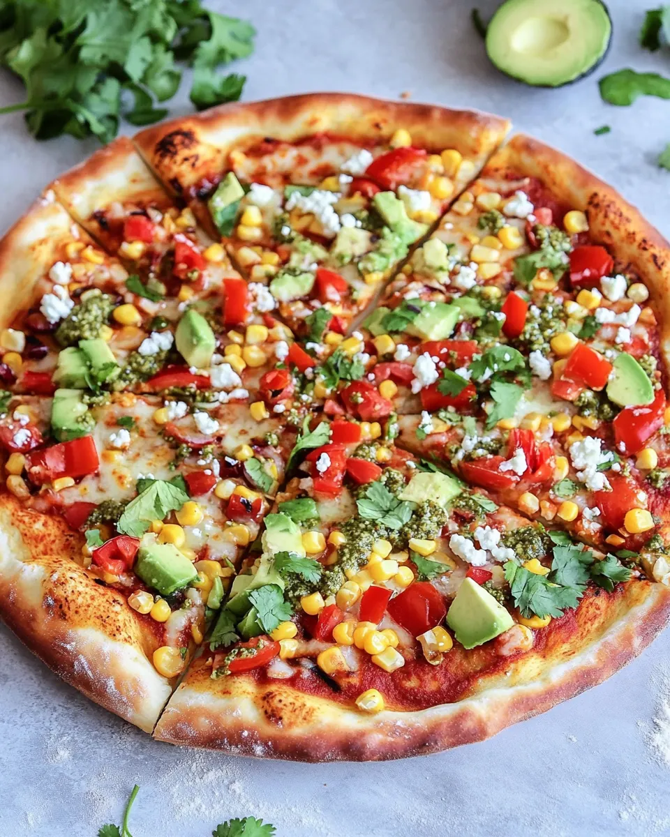 Grilled Corn and Chipotle Pesto Pizza with Queso Fresco
