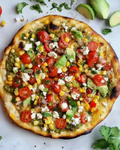 Grilled Corn and Chipotle Pesto Pizza with Queso Fresco