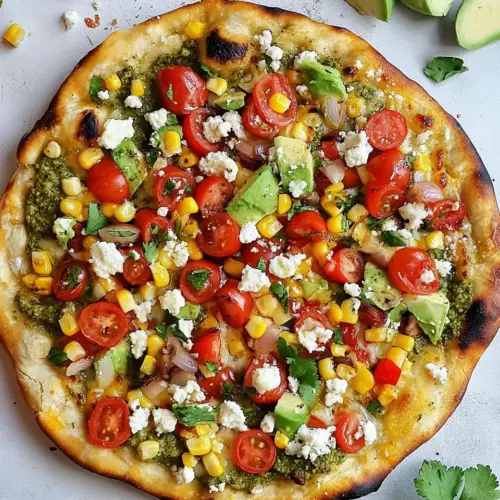 Grilled Corn and Chipotle Pesto Pizza with Queso Fresco