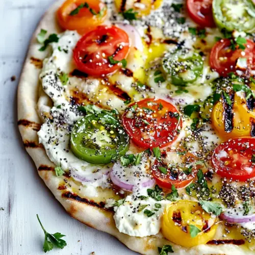Grilled Everything Bagel Pizza