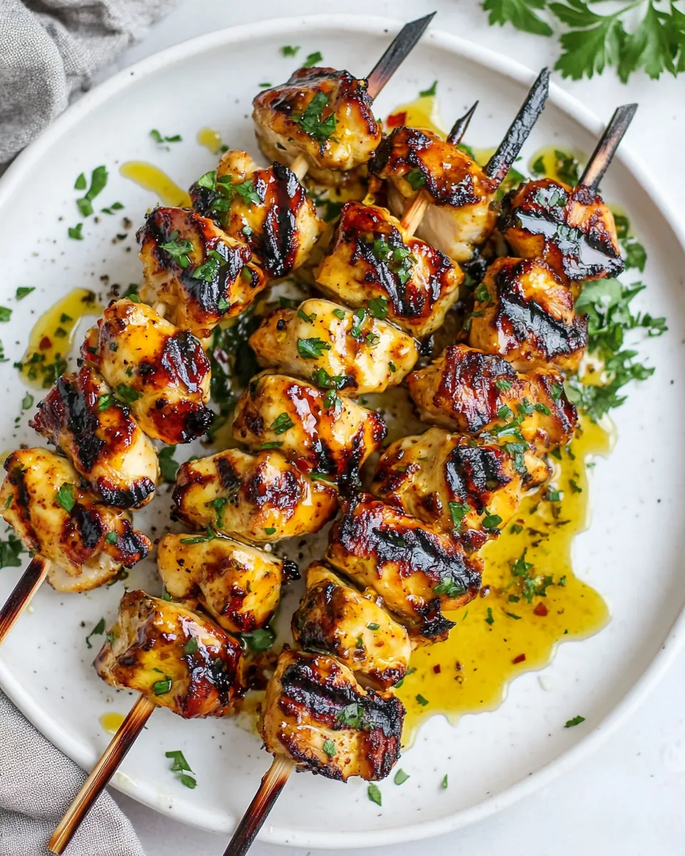 Grilled Honey Mustard Chicken Skewers