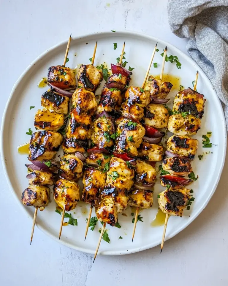 Grilled Honey Mustard Chicken Skewers