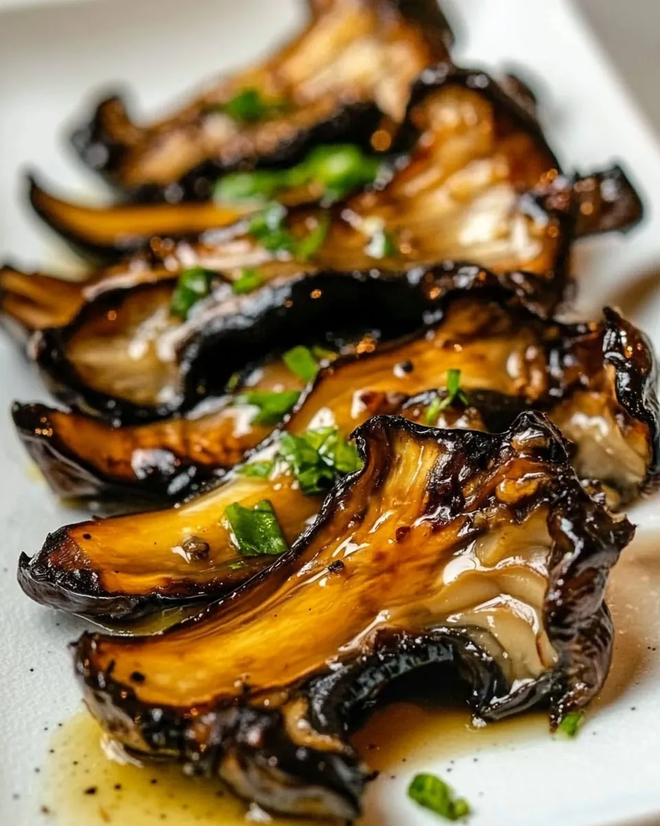 Grilled Maitake Mushrooms with Garlic Sauce