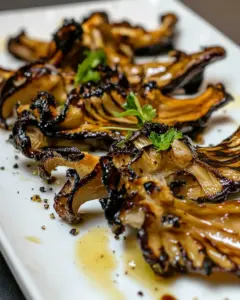 Grilled Maitake Mushrooms with Garlic Sauce