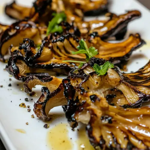 Grilled Maitake Mushrooms with Garlic Sauce