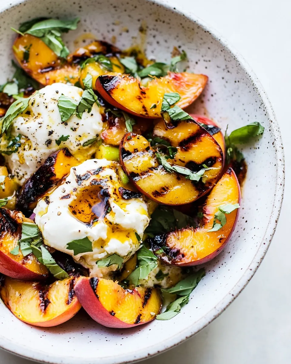 Grilled Peach Burrata Salad