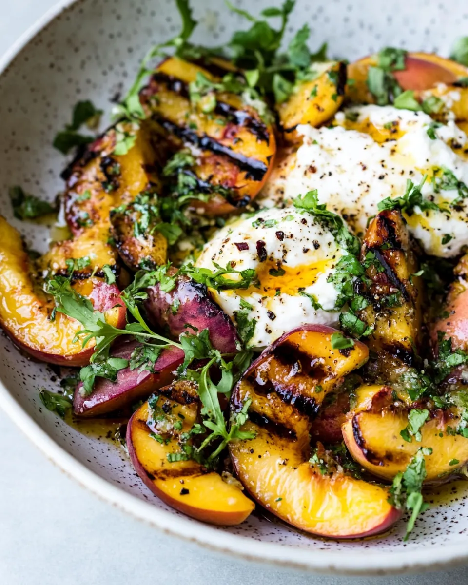 Grilled Peach Burrata Salad