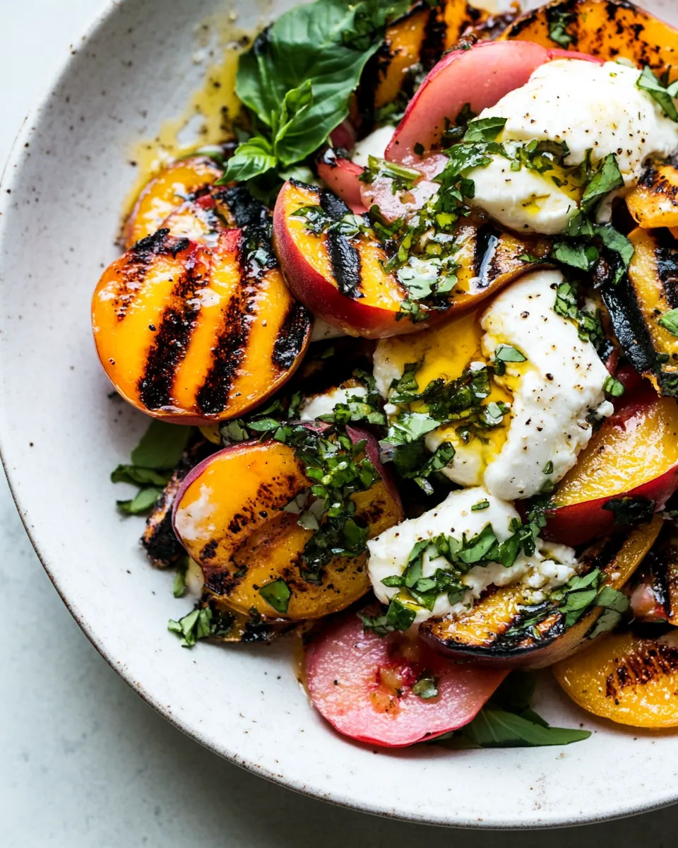 Grilled Peach Burrata Salad