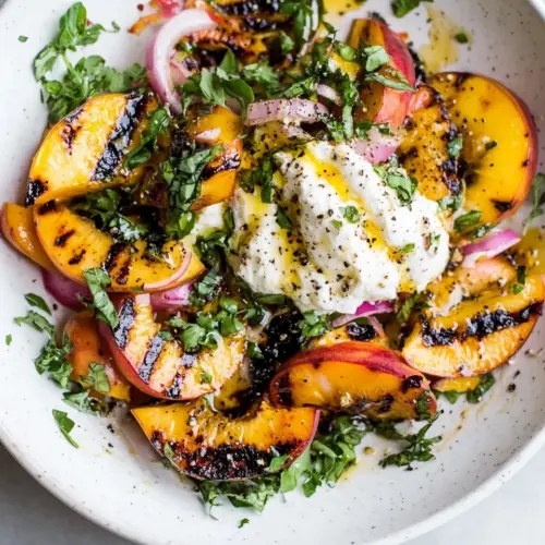 Grilled Peach Burrata Salad
