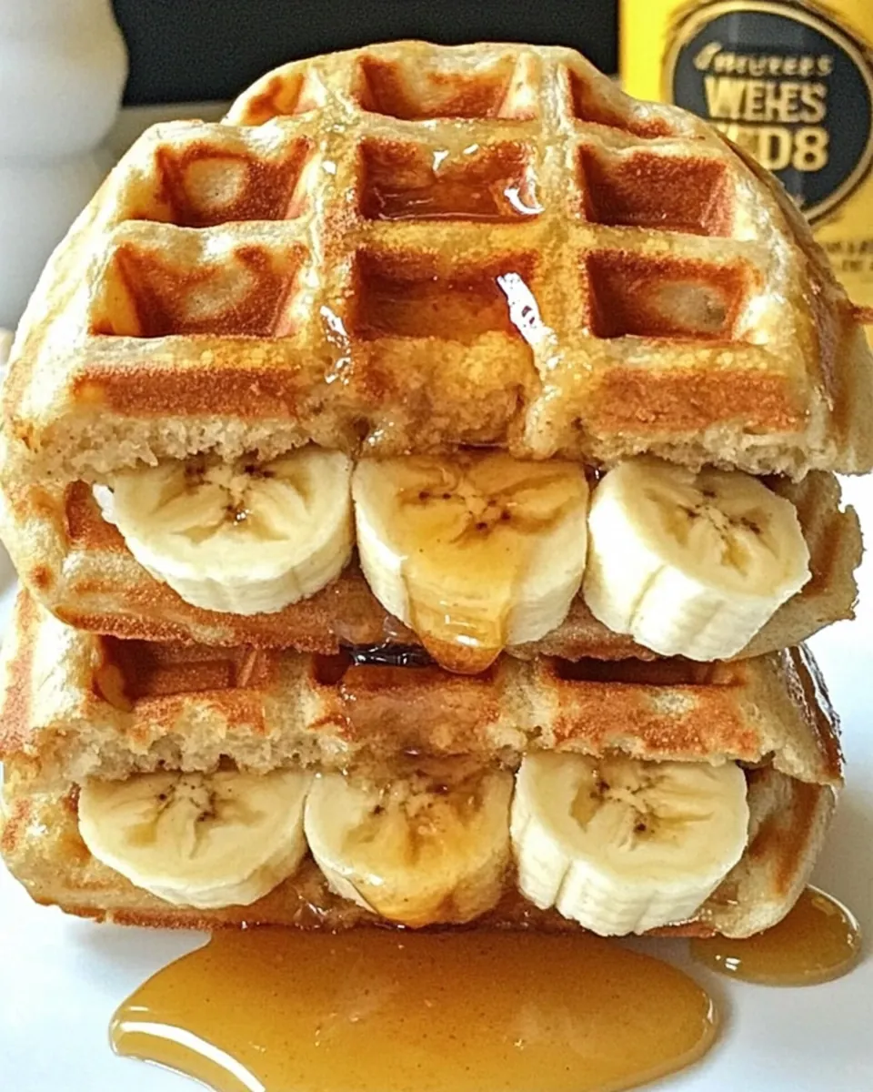 Grilled Peanut Butter Honey Banana Waffle Sandwiches