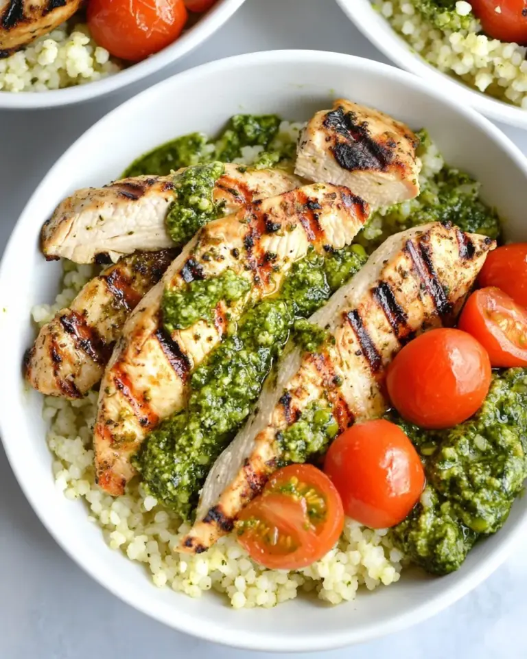 Grilled Pesto Chicken Couscous Bowls