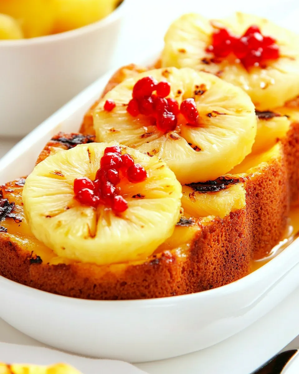 Grilled Pound Cake with Pineapple and Passion Fruit