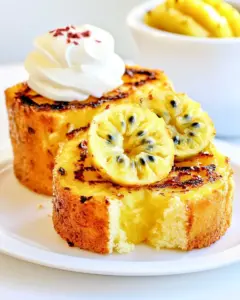 Grilled Pound Cake with Pineapple and Passion Fruit