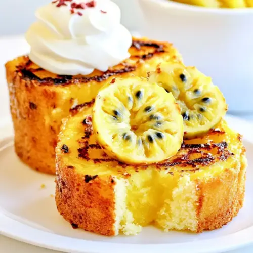Grilled Pound Cake with Pineapple and Passion Fruit