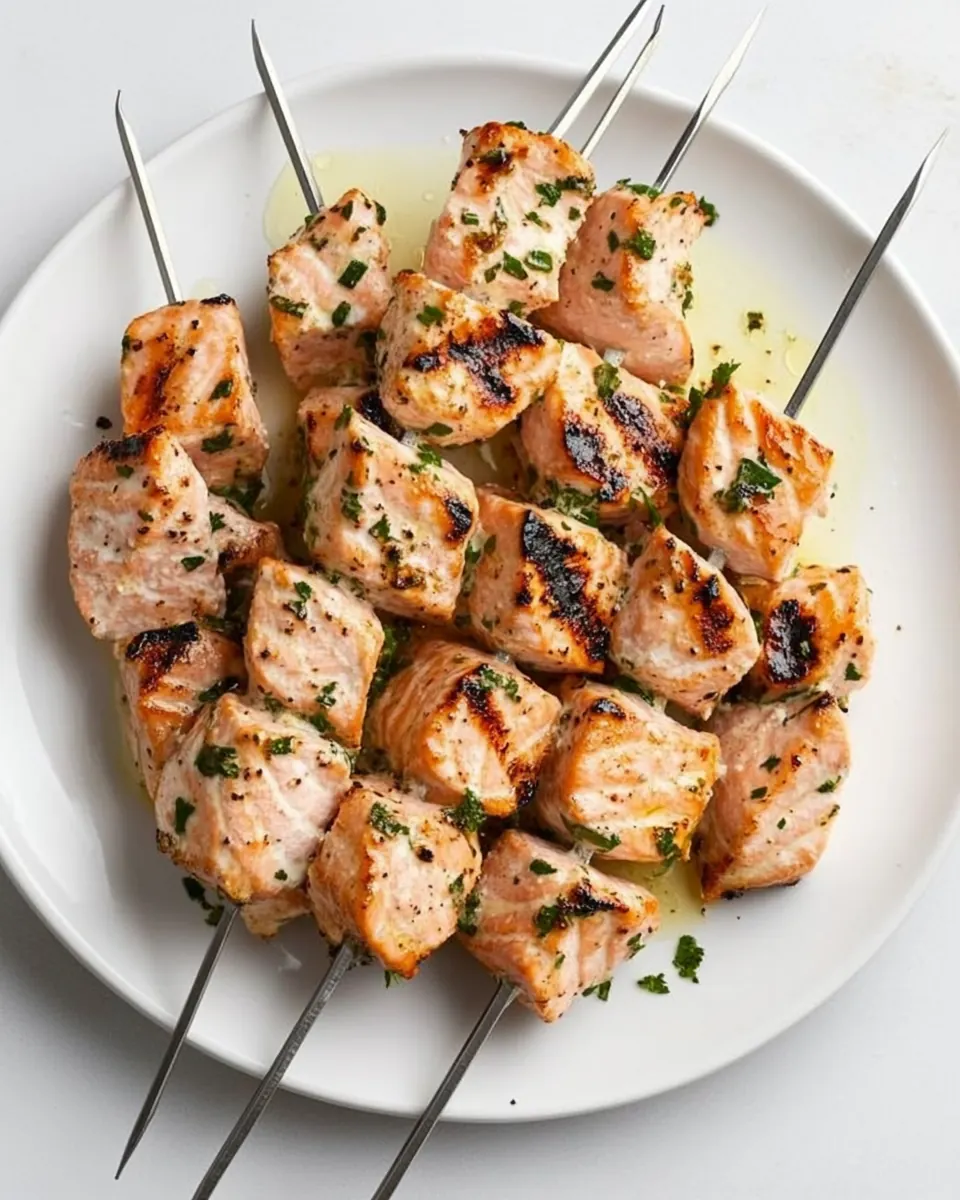 Grilled Salmon Kebabs