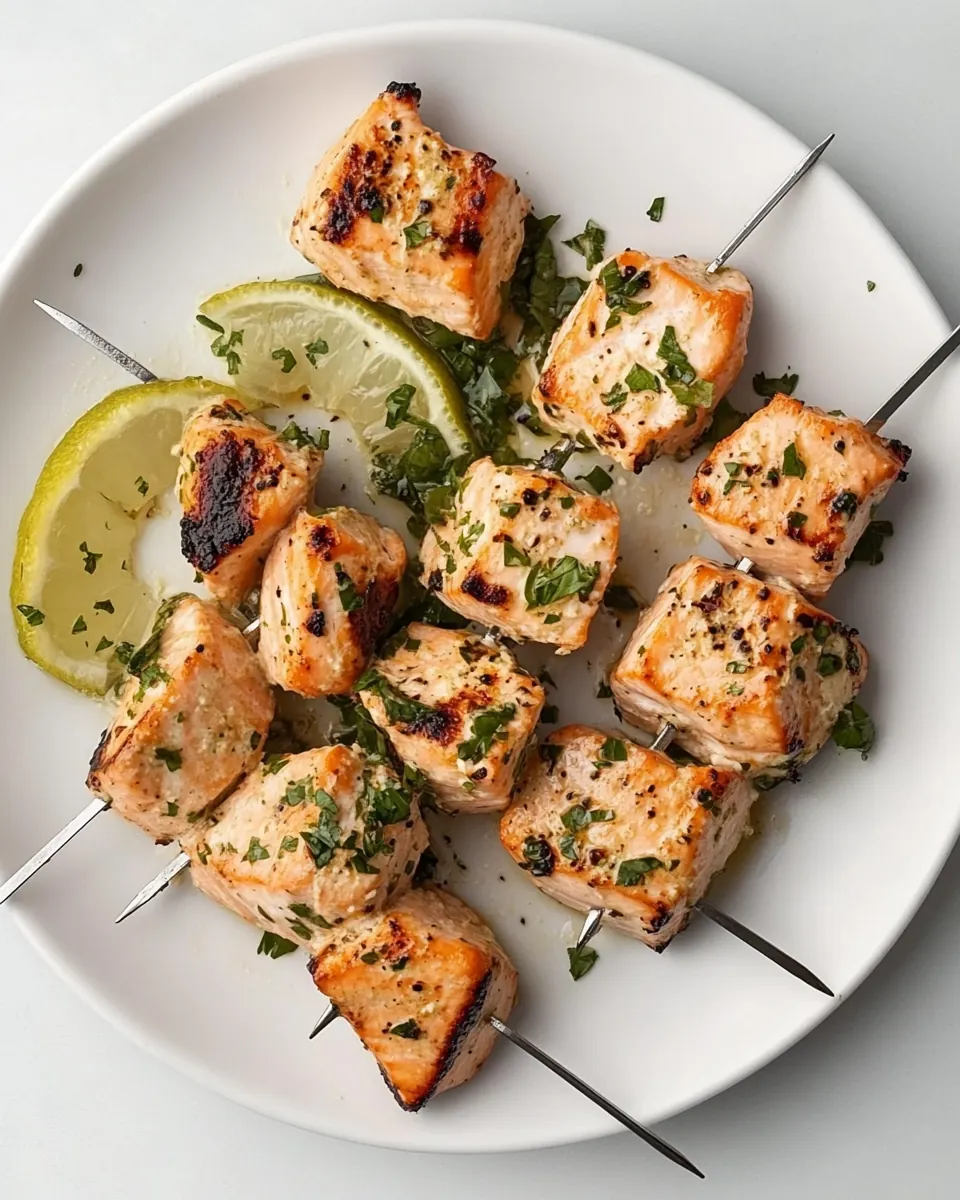 Grilled Salmon Kebabs