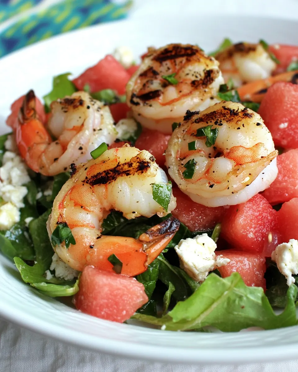 Grilled Shrimp and Watermelon Chopped Salad
