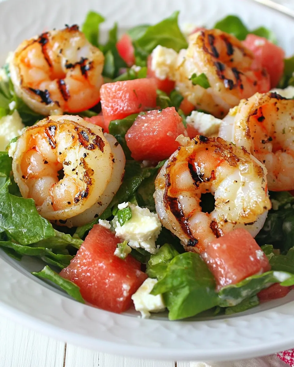 Grilled Shrimp and Watermelon Chopped Salad