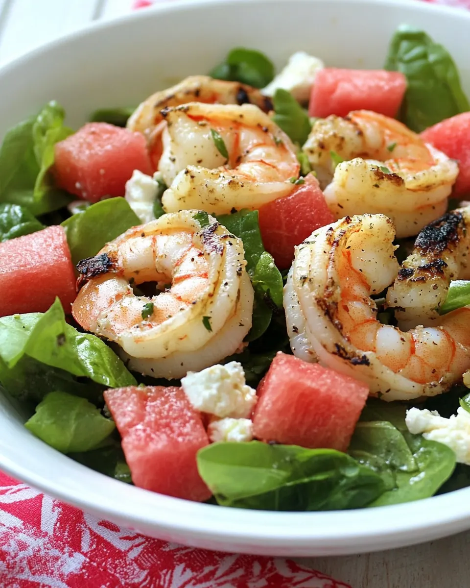 Grilled Shrimp and Watermelon Chopped Salad
