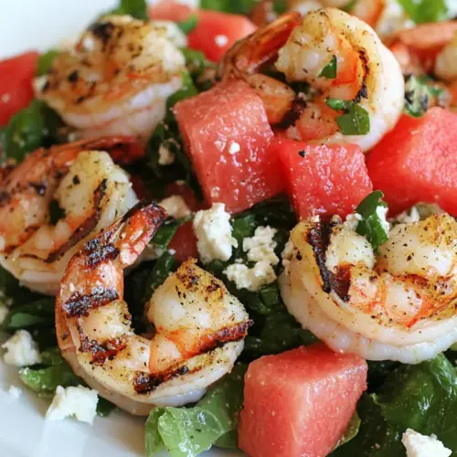 Grilled Shrimp and Watermelon Chopped Salad