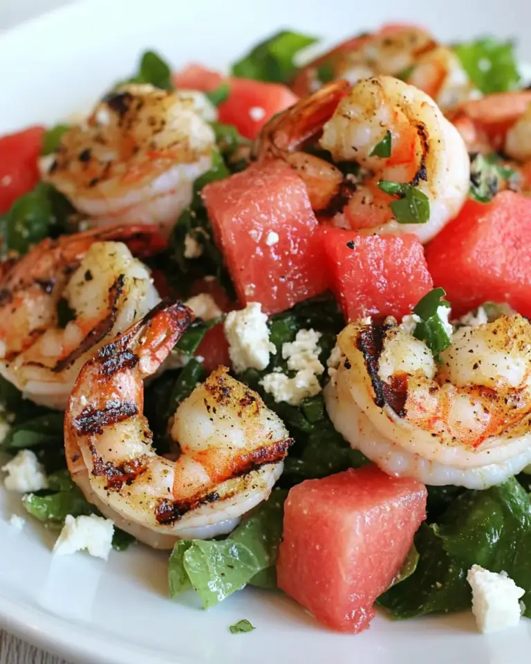 Grilled Shrimp and Watermelon Chopped Salad