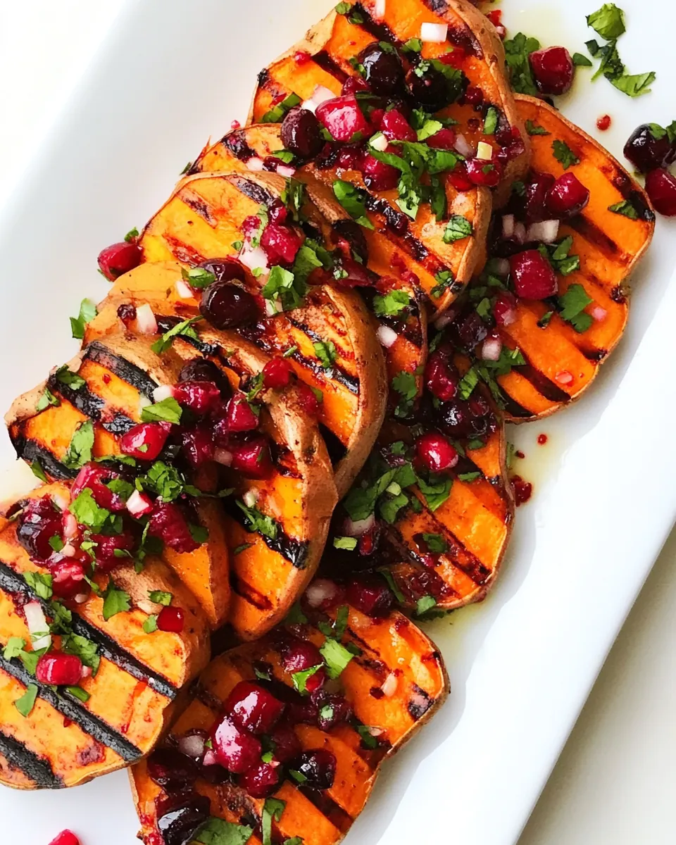 Grilled Sweet Potatoes with Cherry Salsa