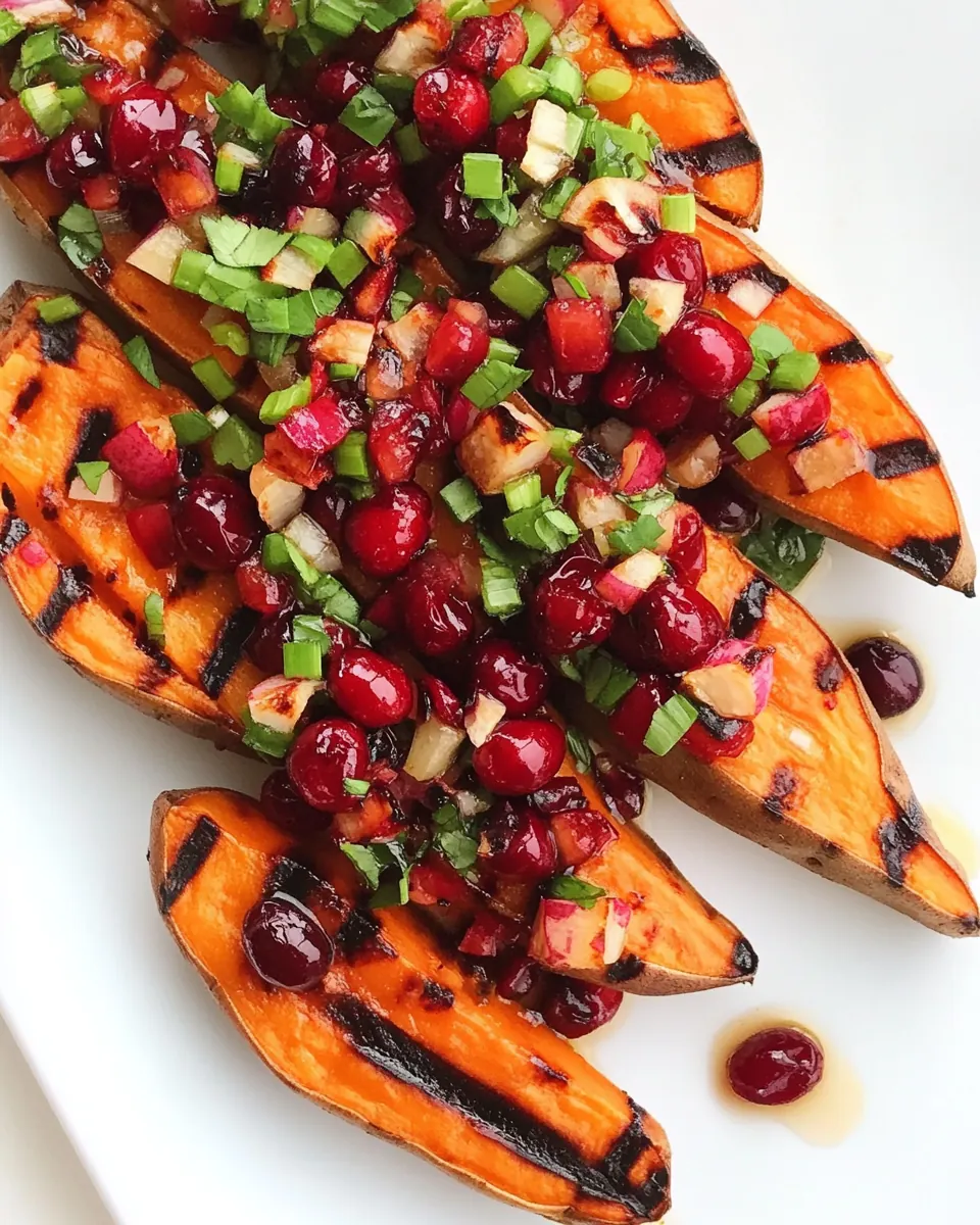 Grilled Sweet Potatoes with Cherry Salsa
