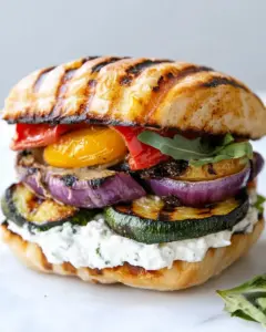 Grilled Vegetable Sandwich with Herbed Ricotta