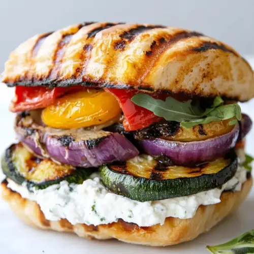 Grilled Vegetable Sandwich with Herbed Ricotta