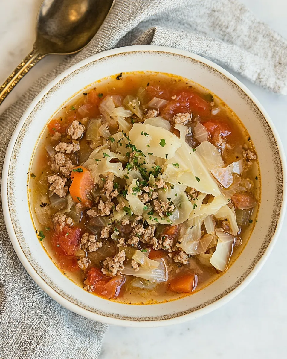Ground Beef and Cabbage Soup