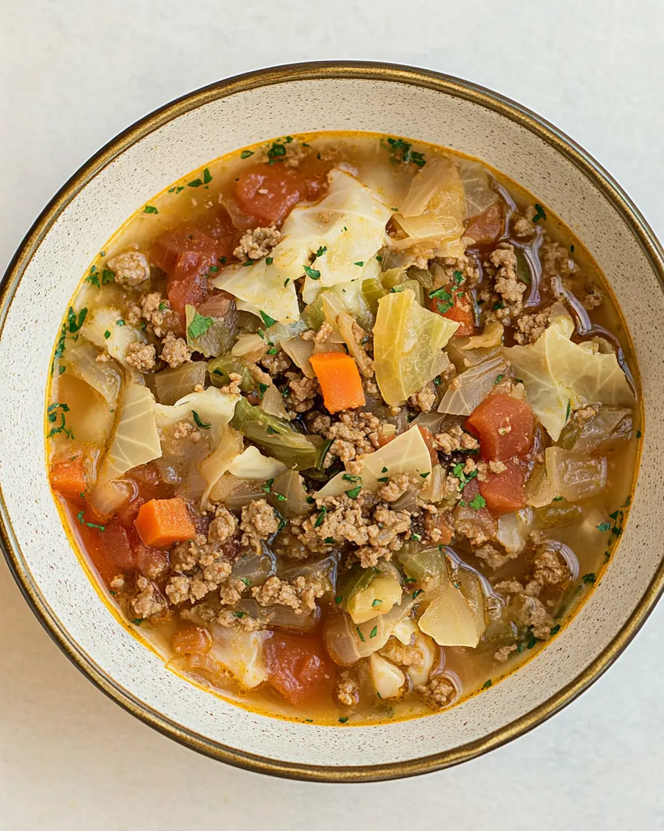 Ground Beef and Cabbage Soup