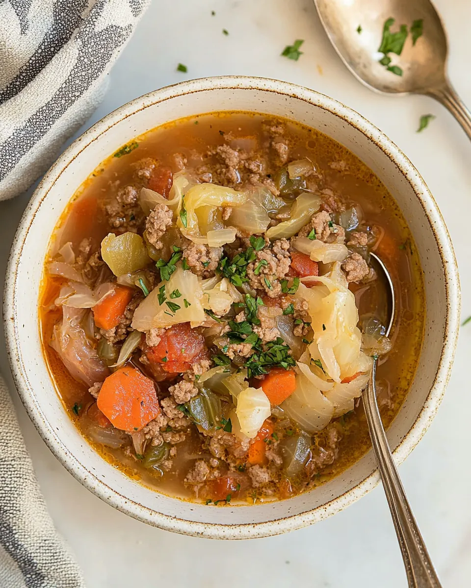 Ground Beef and Cabbage Soup
