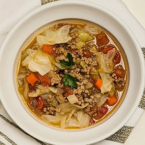 Ground Beef and Cabbage Soup