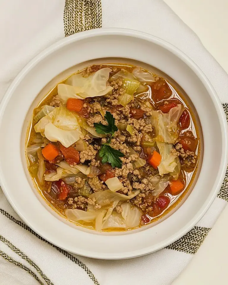 Ground Beef and Cabbage Soup