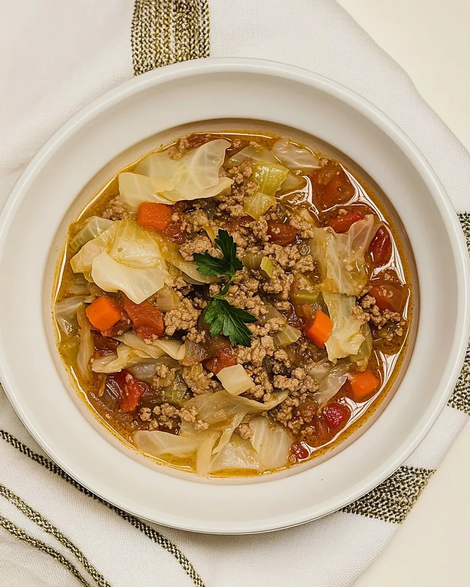 Ground Beef and Cabbage Soup