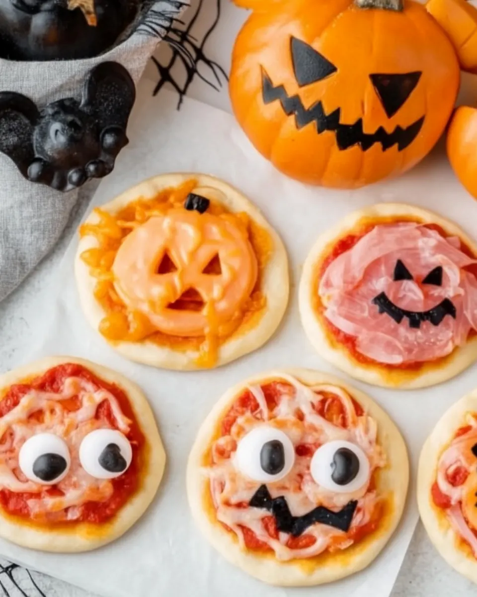 Halloween Mini Pizzas