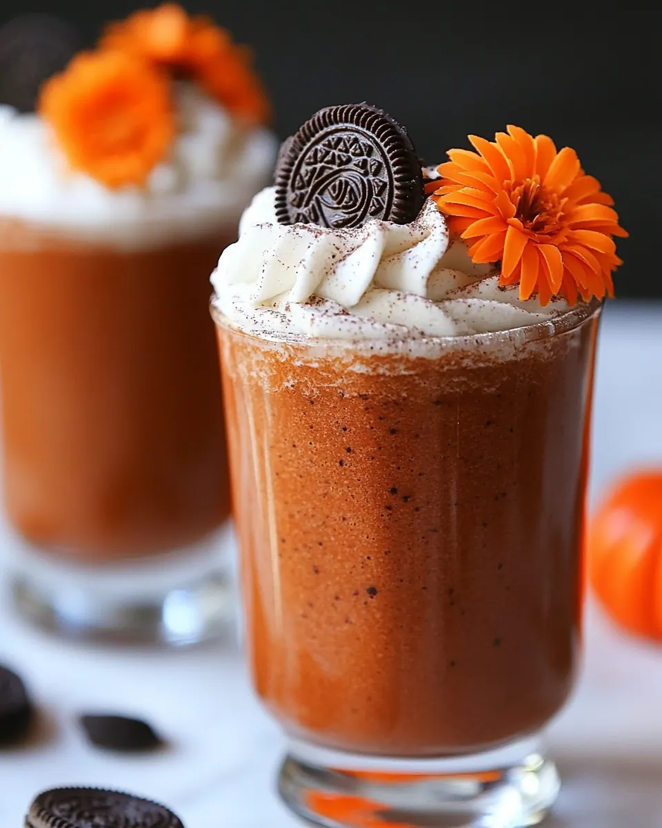 Halloween Oreo Frozen Hot Chocolate