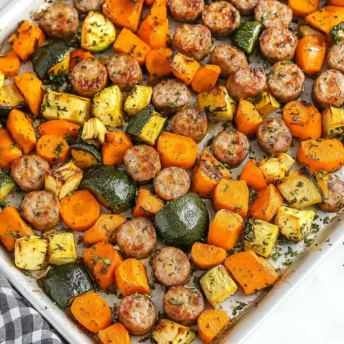 Harvest Sheet Pan Sausage and Veggies