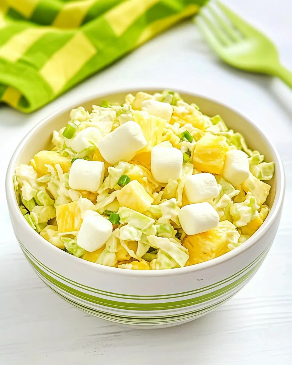 Hawaiian Pineapple Coleslaw with Marshmallows