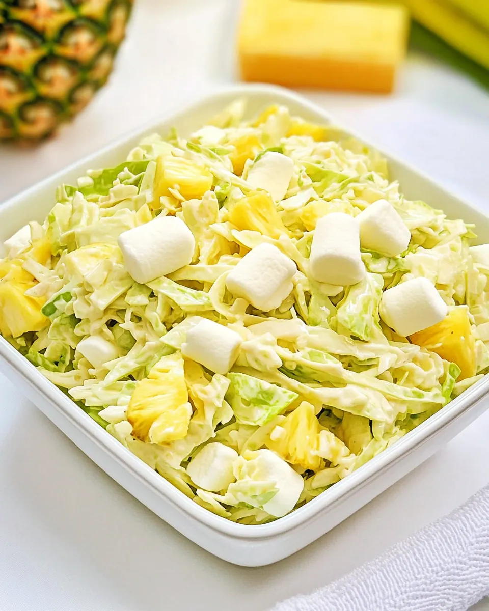 Hawaiian Pineapple Coleslaw with Marshmallows