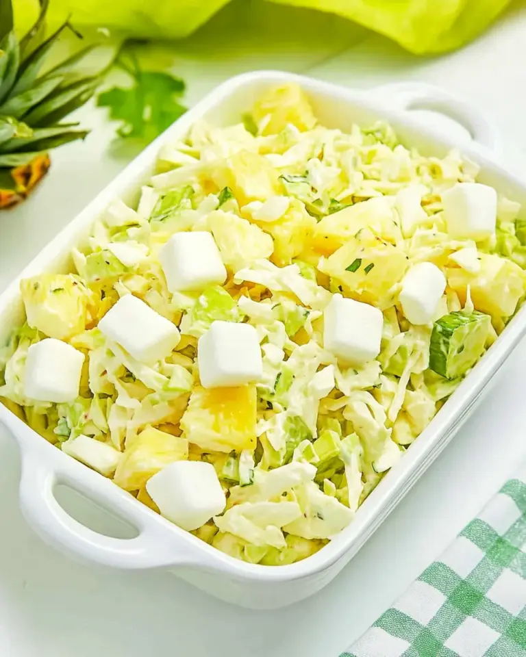 Hawaiian Pineapple Coleslaw with Marshmallows
