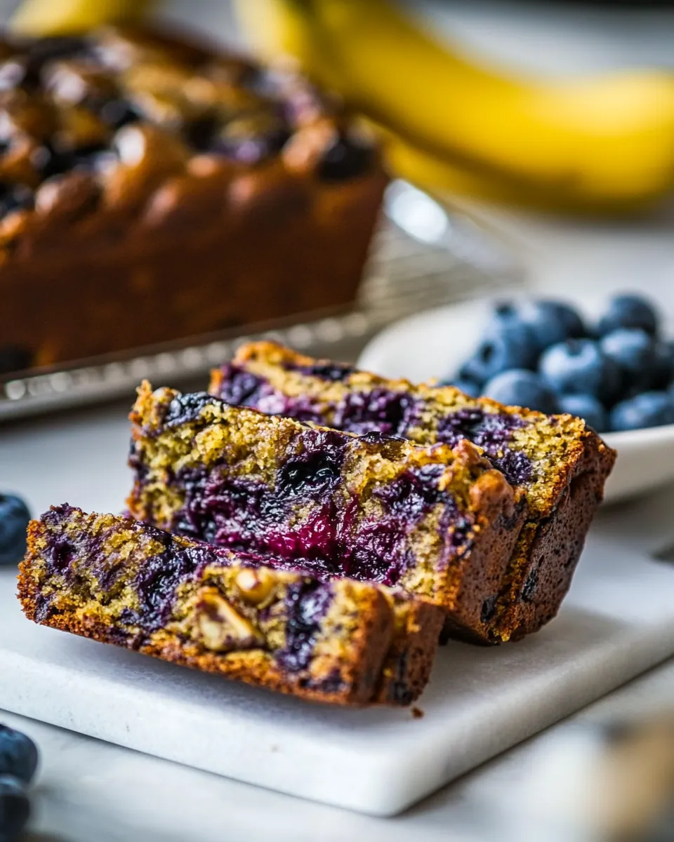 Healthy Blueberry Banana Bread