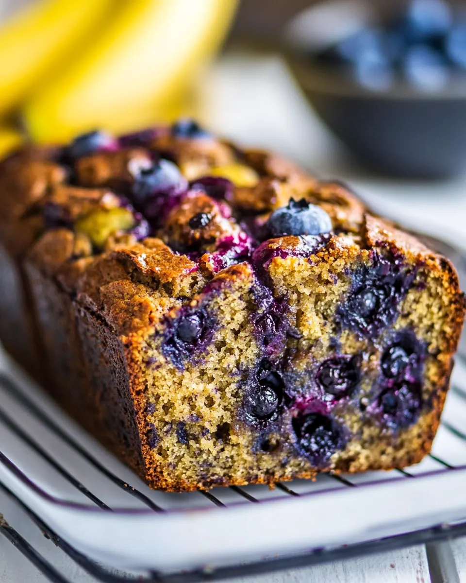 Healthy Blueberry Banana Bread