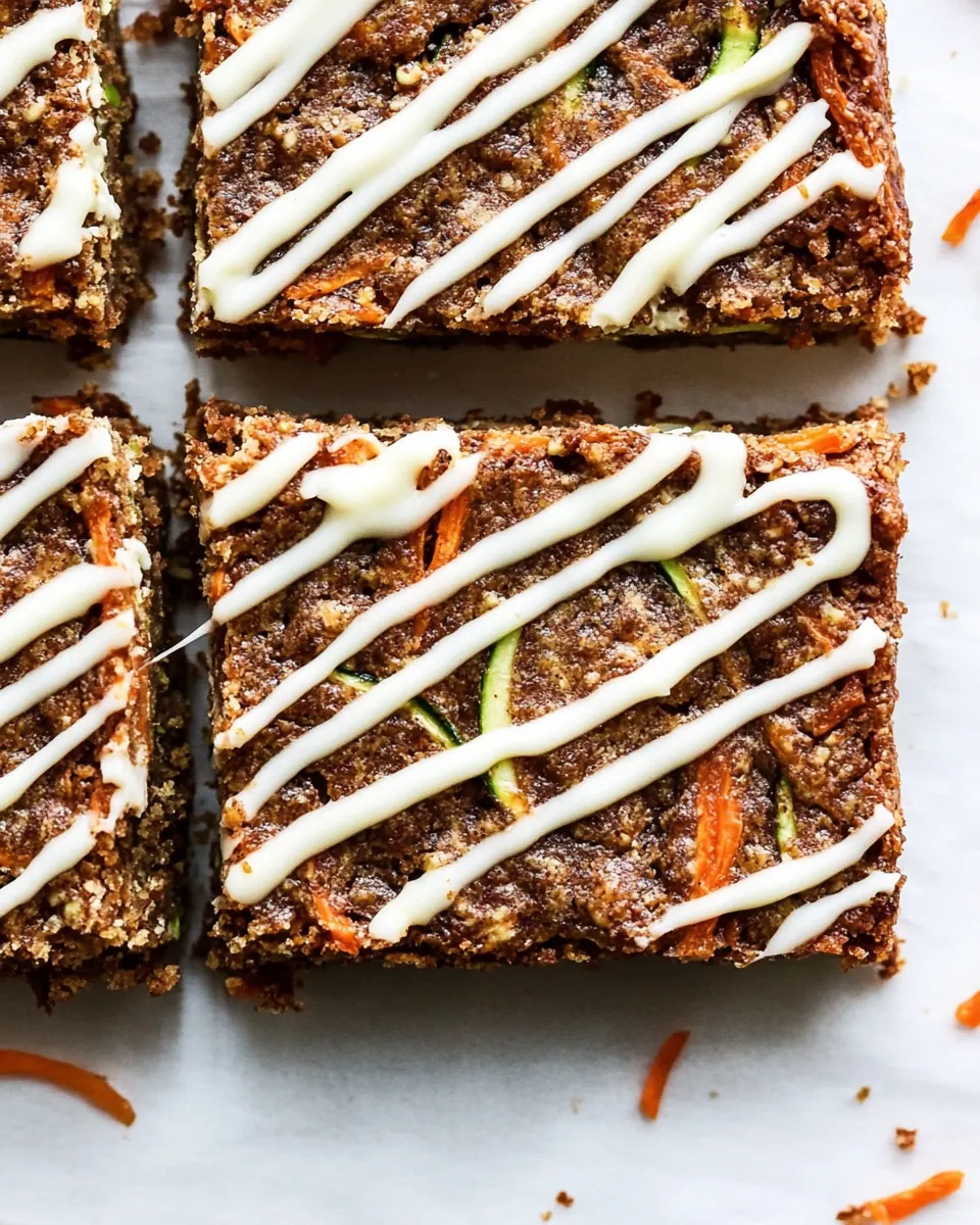 Healthy Carrot Zucchini Bars