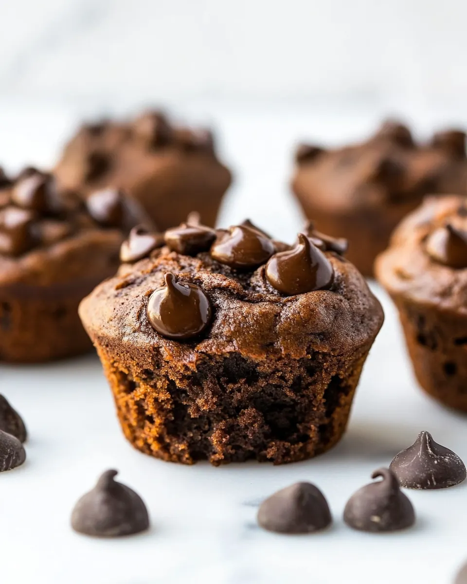 Healthy Chocolate Banana Muffins