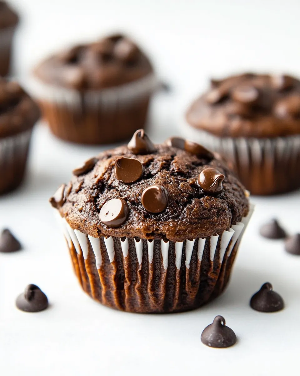 Healthy Chocolate Banana Muffins